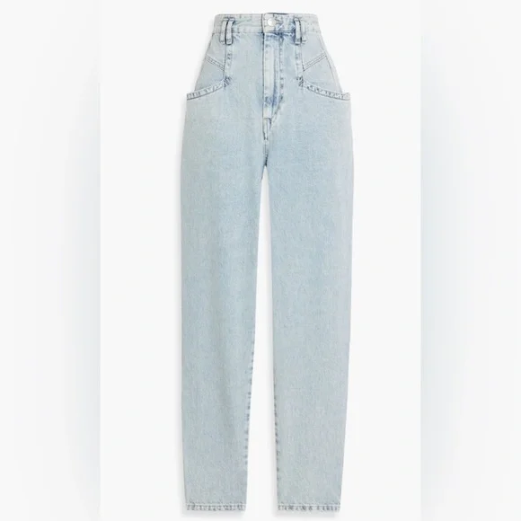 Isabel Marant High Rise Vintage Light Wash Tapered Jeans - Picture 2 of 8